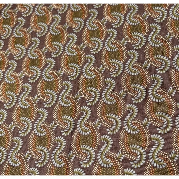 Brown & Orange Swirl Pattern Cotton Fabric 9" x 26" For Quilting & Crafting - Picture 1 of 5